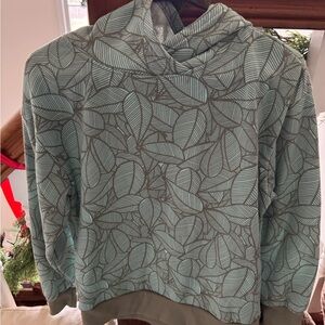 Just Be Leaf Print Hoodie Sweatshirt - size medium 🌻🌺🌸